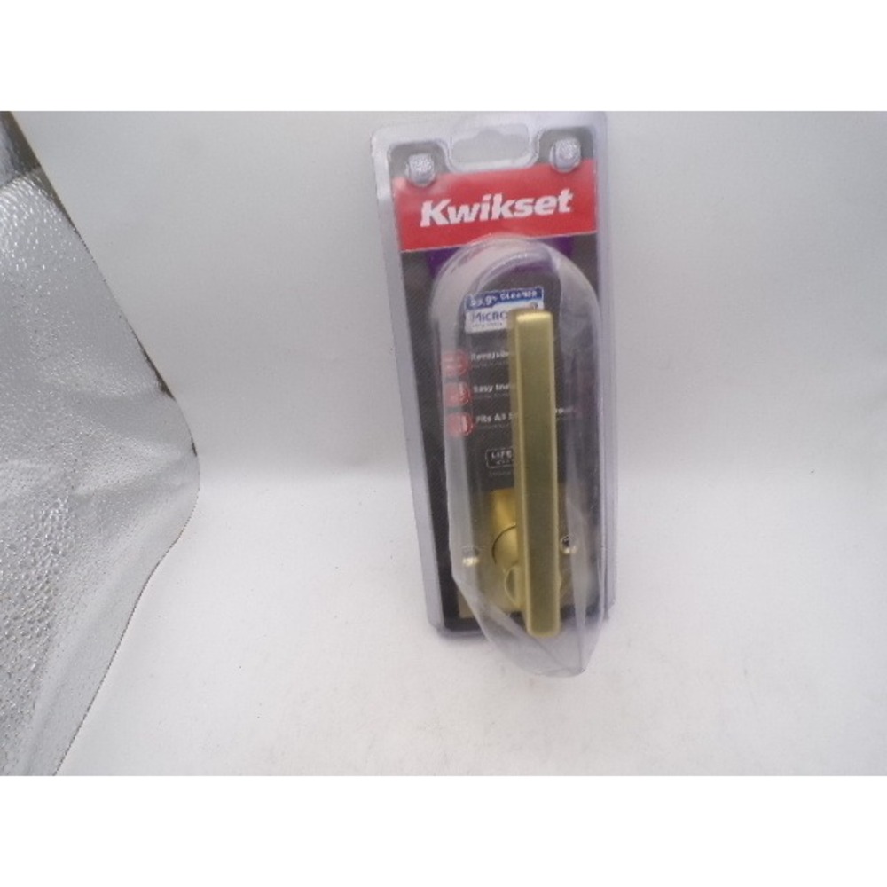 Kwikset Pismo Half Dummy Door Lever Satin Brass Gold Modern Pull Only Handle